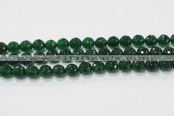 CAG8586 15.5 inches 16mm faceted round green agate gemstone beads