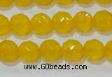 CAG8603 15.5 inches 10mm faceted round yellow agate gemstone beads