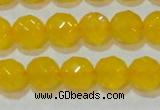 CAG8604 15.5 inches 12mm faceted round yellow agate gemstone beads