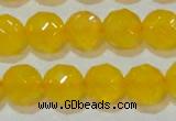 CAG8605 15.5 inches 14mm faceted round yellow agate gemstone beads