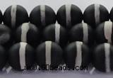 CAG8691 15.5 inches 8mm round matte tibetan agate gemstone beads