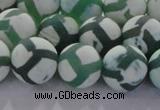 CAG8723 15.5 inches 12mm round matte tibetan agate gemstone beads