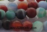 CAG8731 15.5 inches 8mm round matte madagascar agate beads