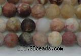 CAG8746 15.5 inches 6mm round matte rainbow agate beads