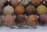 CAG8748 15.5 inches 10mm round matte rainbow agate beads