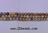 CAG8890 15.5 inches 4mm round matte crazy lace agate beads