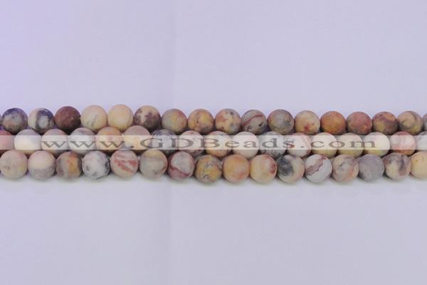 CAG8895 15.5 inches 14mm round matte crazy lace agate beads