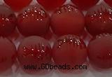 CAG8908 15.5 inches 8mm round matte red agate beads wholesale