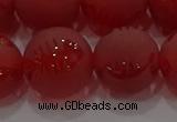 CAG8910 15.5 inches 12mm round matte red agate beads wholesale