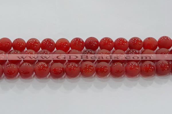 CAG8915 15.5 inches 10mm round matte red agate beads wholesale