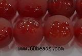 CAG8916 15.5 inches 12mm round matte red agate beads wholesale