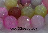 CAG8950 15.5 inches 10mm faceted round fire crackle agate beads