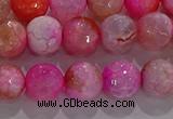 CAG8963 15.5 inches 6mm faceted round fire crackle agate beads