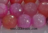 CAG8967 15.5 inches 14mm faceted round fire crackle agate beads