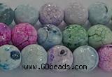 CAG8979 15.5 inches 6mm faceted round fire crackle agate beads