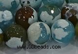 CAG9005 15.5 inches 16mm faceted round fire crackle agate beads