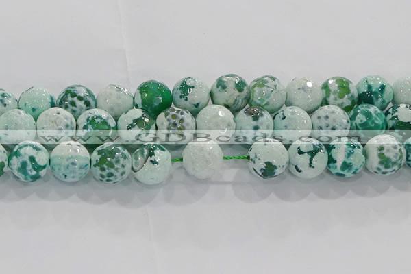 CAG9012 15.5 inches 16mm faceted round fire crackle agate beads