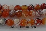 CAG9014 15.5 inches 6mm faceted round fire crackle agate beads