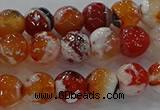 CAG9015 15.5 inches 8mm faceted round fire crackle agate beads