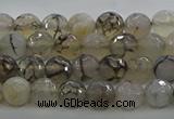 CAG9035 15.5 inches 6mm faceted round dragon veins agate beads