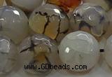 CAG9040 15.5 inches 16mm faceted round dragon veins agate beads