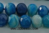 CAG9045 15.5 inches 12*16mm faceted oval line agate beads