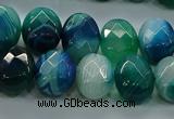 CAG9052 15.5 inches 13*18mm faceted oval line agate beads