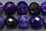 CAG9055 15.5 inches 15*20mm faceted oval line agate beads