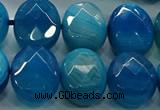 CAG9057 15.5 inches 15*20mm faceted oval line agate beads