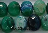 CAG9058 15.5 inches 15*20mm faceted oval line agate beads