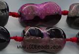 CAG9071 15.5 inches 16*30mm peanut-shaped fire crackle agate beads