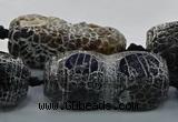 CAG9072 15.5 inches 16*40mm peanut-shaped fire crackle agate beads