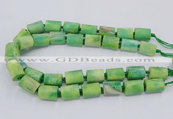 CAG9081 15.5 inches 15*17mm - 15*20mm tube dragon veins agate beads