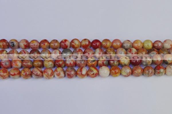 CAG9103 15.5 inches 10mm round red crazy lace agate beads