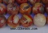 CAG9104 15.5 inches 12mm round red crazy lace agate beads