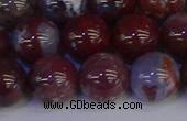 CAG9125 15.5 inches 14mm round red lightning agate beads