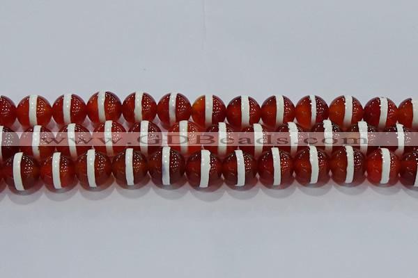 CAG9145 15.5 inches 16mm round tibetan agate beads wholesale