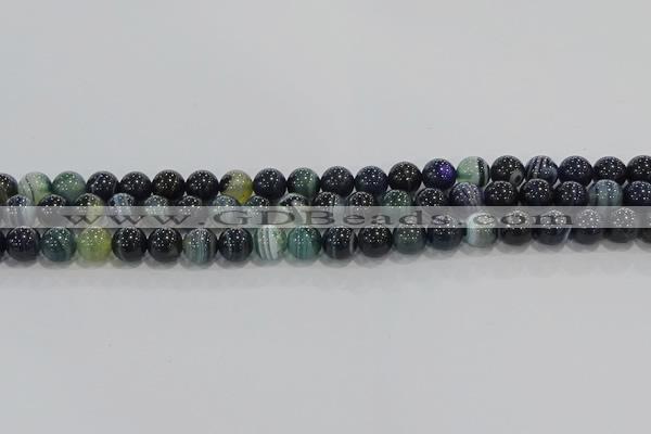 CAG9186 15.5 inches 8mm round line agate beads wholesale