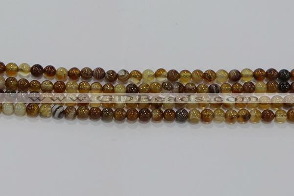 CAG9193 15.5 inches 6mm round line agate gemstone beads