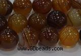 CAG9195 15.5 inches 10mm round line agate gemstone beads