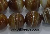 CAG9197 15.5 inches 14mm round line agate gemstone beads