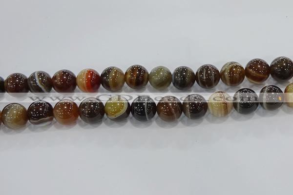 CAG9206 15.5 inches 14mm round line agate gemstone beads