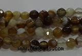 CAG9211 15.5 inches 4mm faceted round line agate gemstone beads