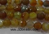 CAG9212 15.5 inches 6mm faceted round line agate gemstone beads