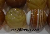 CAG9217 15.5 inches 16mm faceted round line agate gemstone beads