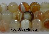 CAG9222 15.5 inches 8mm faceted round line agate beads wholesale