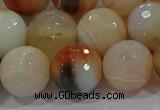 CAG9225 15.5 inches 14mm faceted round line agate beads wholesale