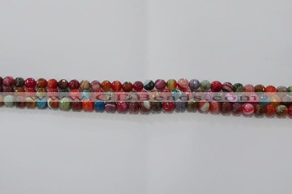 CAG9262 15.5 inches 4mm faceted round line agate beads wholesale