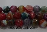 CAG9263 15.5 inches 6mm faceted round line agate beads wholesale