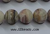 CAG9294 15.5 inches 12mm round matte Mexican crazy lace agate beads